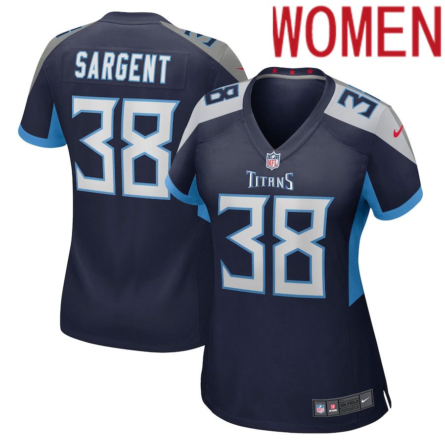 Women Tennessee Titans 38 Mekhi Sargent Nike Navy Game NFL Jersey